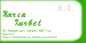 maria kurbel business card